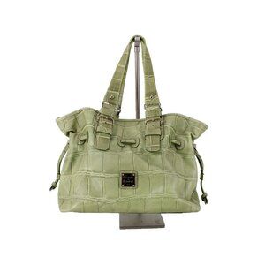 Dooney Burke Purse 15 x 10 x 6  Lime Green Croco Emboss Leather Cinzia Shoulder
